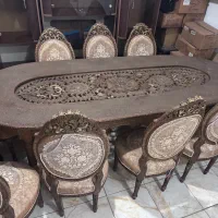 میز ناهارخوری ۸ نفره کلاسیک تمام چوب
