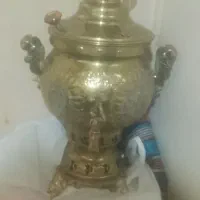 سماور قلم زنی  برنز  طرح هخامنش