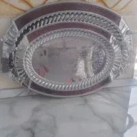 دو عدد سینی ست کوچک و بزرگ چایی خوری