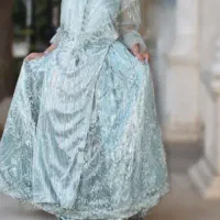 فروش لباس محلی آبی فیروزه ای مهره دوزی شده