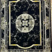 فرش زمینه مشکی طرح طلاکوب مناسب دکوراسیون لوکس شما