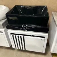 روشویی کابینتی مشکی سفید کلکته