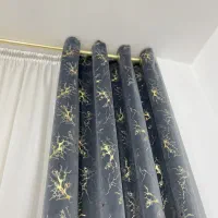 شال پرده طرح ماربل طلاکوب