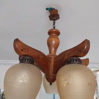 لوستر پنچ شاخه چوبی
