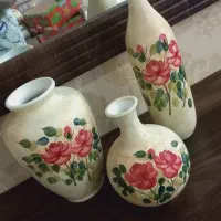 گلدان ۳عددی سرامیک لعاب دار