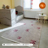 فرش کودک طرح پاپیون صورتی با زیر قیمت بازار