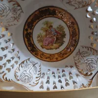 ظرف BAVARIE چینی گلدار اصل 24KT GOLD