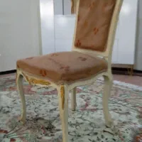 صندلی منبت4عدد رنگ کرم طلایی