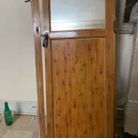 درب آلمینیومی با چهارچوب شیشه وآینه کتیبه ودستگیره