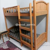 تخت نوجوان دوطبقه سرویس خواب تمام چوب کافیبار