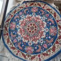 دایره دستباف کاشمر گل ابریشم۳۰رج اندازه1×1(نو)