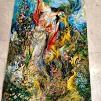 تابلو فرش اعلا چله ابریشم ، اثر استاد فرشچیان
