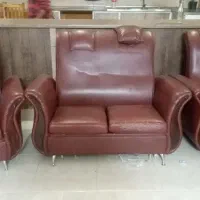 مبل ۷نفره کار کرده چرمی