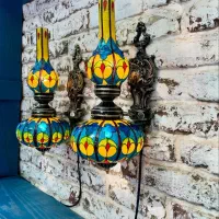 چراغ دیواری و لوستر آباژور....