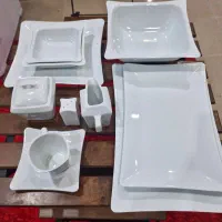 سرویس غذاخوری چینی مینیمال سفید ۱۸ نفره ۷۷ پارچه