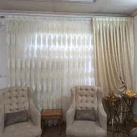 پرده تور نو مناسب پنجره هشت مترو نیم به همراه دستک