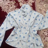 شومیز سفید آبی
