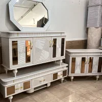 آینه و کنسول میز تلویزیون جاکفشی مدل مروارید