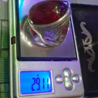 انگشتر نقره دو کبوتر یاقوت فخر