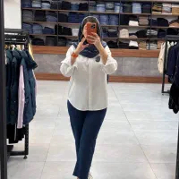 شلوار جین استریت کات رنگ ابی سنگشور سایز44