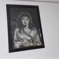 تابلو سیاه قلم/ با پودر زغال طراحی شده