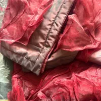 روتختی حریر زرشکی / پتو دونفره نو