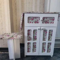 میز اتو و چرخ خیاطی و لپ تاپ سه کاره