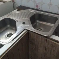 کابینت ام دی اف . با سینک سه گوش نو