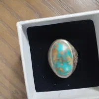 انگشتر فیروزه با چنبر نقره