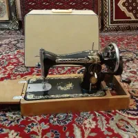 چرخ خیاطی آنتیک Singer آمریکایی پایه چوبی