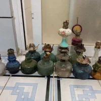 چراغ نفتی شیشه ای قدیمی عتیقه سالم بدون شکستگی