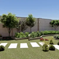 محوطه سازی ویلا+ روف گاردن و آبنما