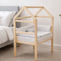 تخت چوبی مادر کودک طرح کلبه (مدل mini وplus)