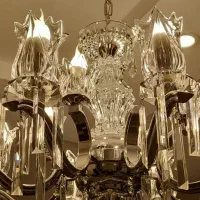 لوستر ۱۲ شعله نقره ای خیلی شیک با قطر ۸۰ سانت