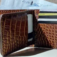 کیف پول جیبی سه لت تمام چرم طبیعی گاوی
