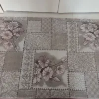 فرش ماشینی اشپزخانه ایی طرح دار توسی گلدار بنفش