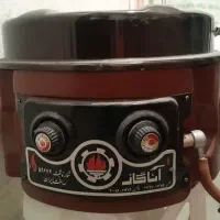 اجاق‌ دوشعله آلبالویی و سماور برقی 6 لیتری نگین