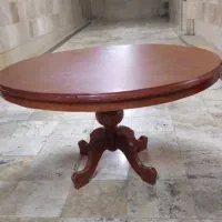 میز گرد پایه گلدونی چوبی ۶ نفره