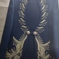 کت شلوار کلا دوبار پوشیده شده دست دوز نگین کاریه