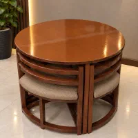 ناهارخوری کم‌جا گرد ۴ نفره شیک و کاربردی