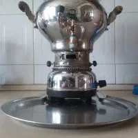 سماور گازی همراه با سینی زیرش