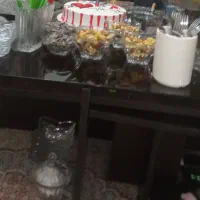 میز عسلی با شیشه با چهار عسلی کوچک