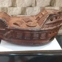 کشتی یا لنج سفالی آکواریومی و نما ددر حد نو