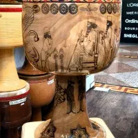 تنبک شیرانی ۴ مهر سوخته کاری کلکسیونی