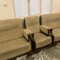 مبل ۷ نفره پارچه و چوب