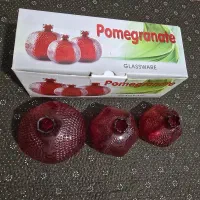 دکوری انار شیشه ای سه تایی