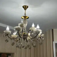 لوستر ۱۰ شعله کریستالی بسیار تمیز مدرن کلاسیک