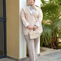 مانتو ترکیبی سایز بزرگ ۵۰ تا ۶۴