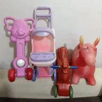 خروس چهارچرخ گاوبادی اسکوتر کالسکه اسباب بازی