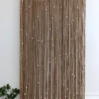 پرده راهرویی مکرومه ، رنگ دارچینی. اماده ارسال‌